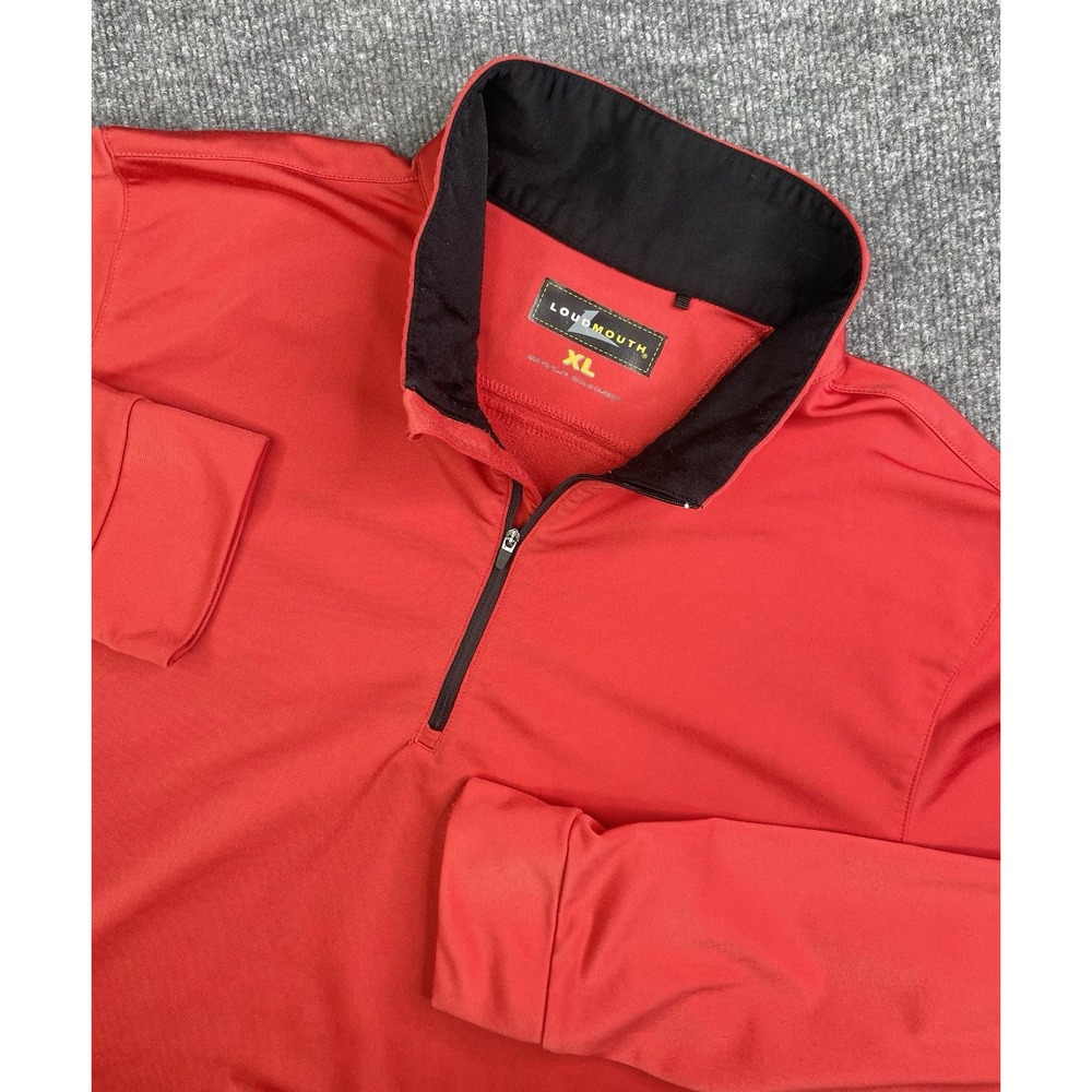 LoudMouth Sweatshirt Men's XL Pullover Red Quarter Zip Golf‎ Performance